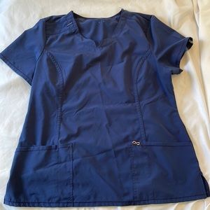 XL Cherokee Infinity Navy Blue Scrub Top